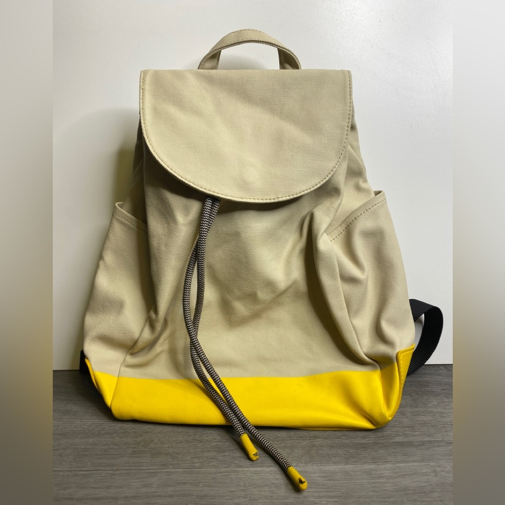 Treasure & Bond Penny Flap Canvas Backpack Nordstrom Beige Yellow Black